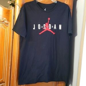 AIR JORDAN,  black tee shirt size‎ large. As is..